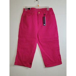 Gloria Vanderbilt Size 8 Capris Amanda Style Hot Pink Strawberry Daiquiri NWT